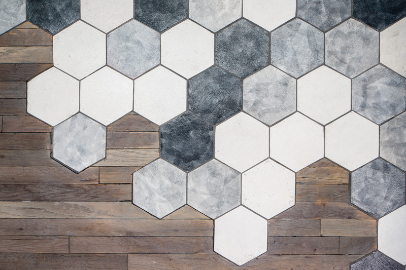 Hexagon floor wood tile