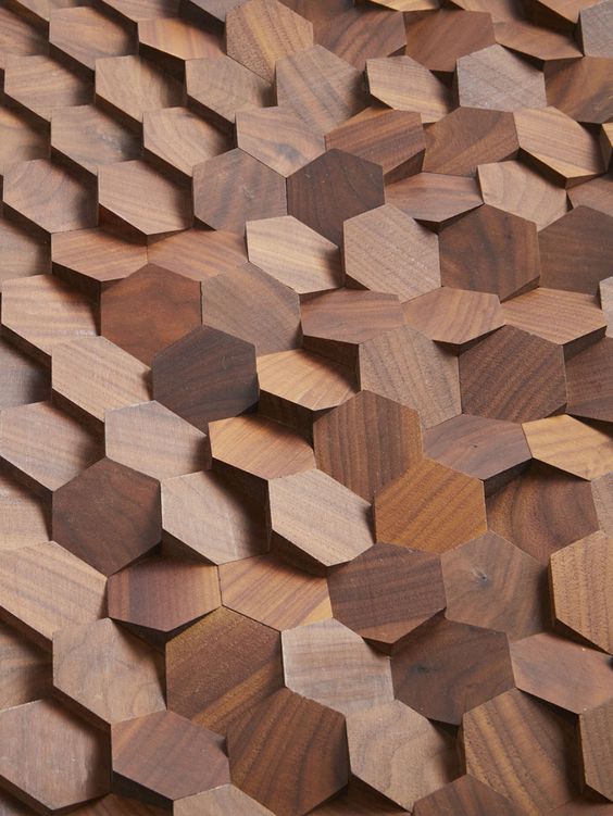 Wooden hexagon wall