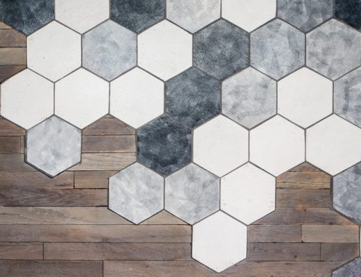 Hexagon floor wood tile